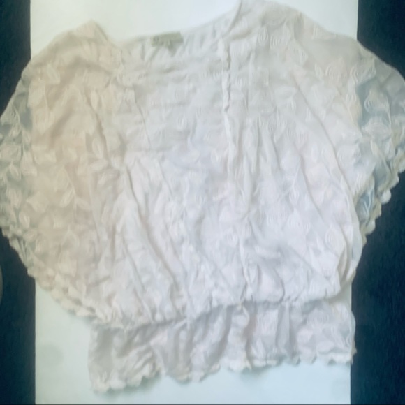 Democracy Lace Overlay Peplum Top - Picture 2 of 6